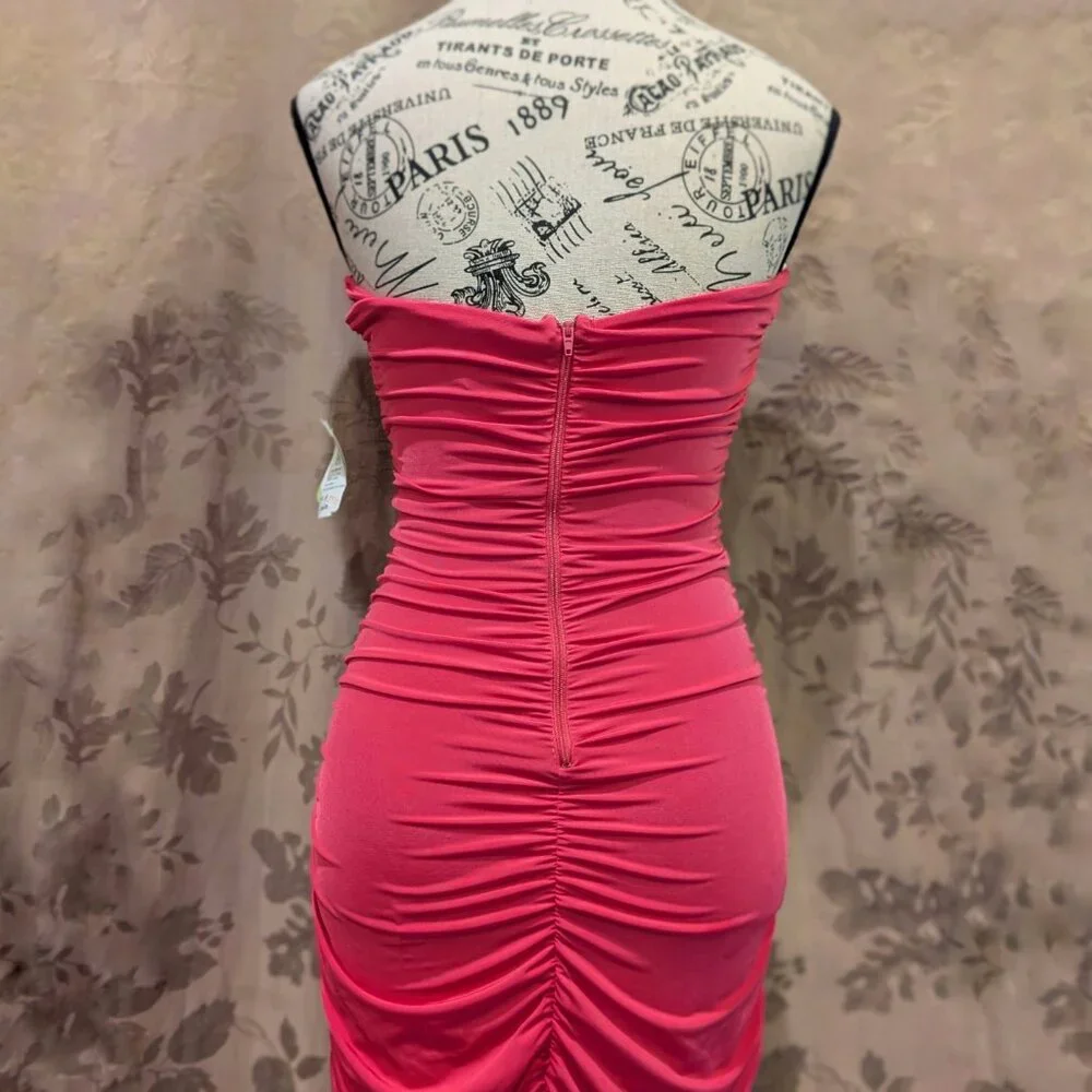 Windsor Fuchsia Ruched Strapless Formal Dress, Size S, New With Tags! - Picture 5 of 15